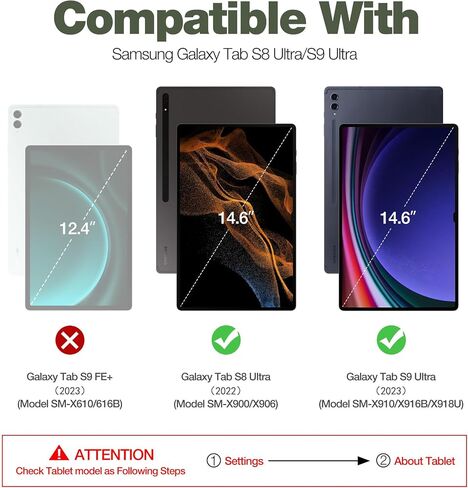 حافظة Dexnor لهاتف Samsung Galaxy Tab S9 Ultra (2023) / Tab S8 Ultra (2022) مقاس 14.6 بوصة، [واقي شاشة مدمج ومسند] مع حامل قلم عالي التحمل وغطاء واقٍ لكامل الجسم مقاوم للصدمات - وردي in Saudi Arabia