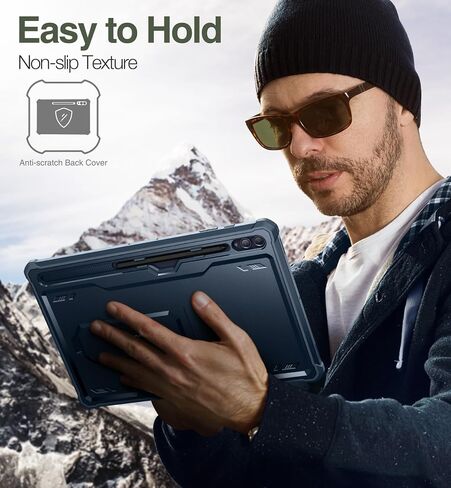 حافظة Dexnor لهاتف Samsung Galaxy Tab S9 Ultra (2023) / Tab S8 Ultra (2022) مقاس 14.6 بوصة، [واقي شاشة مدمج ومسند] مع حامل قلم عالي التحمل وغطاء واقٍ لكامل الجسم مقاوم للصدمات - وردي in Saudi Arabia