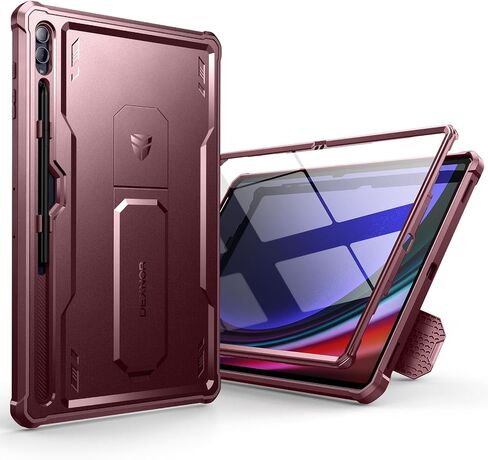 حافظة Dexnor لهاتف Samsung Galaxy Tab S9 Ultra (2023) / Tab S8 Ultra (2022) مقاس 14.6 بوصة، [واقي شاشة مدمج ومسند] مع حامل قلم عالي التحمل وغطاء واقٍ لكامل الجسم مقاوم للصدمات - وردي in Saudi Arabia