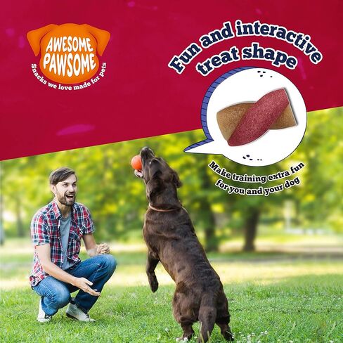 Awesome Pawsome Peanut Butter & Cranberry, All Natural Dog Treat, Grain Free Snacks for Dogs of All Ages, Fun Bite-Sized Shapes Dog Treats, Crafted in New Zealand, 3oz in Saudi Arabia