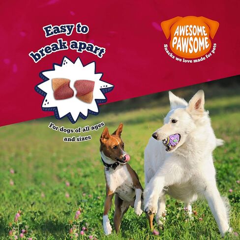 Awesome Pawsome Peanut Butter & Cranberry, All Natural Dog Treat, Grain Free Snacks for Dogs of All Ages, Fun Bite-Sized Shapes Dog Treats, Crafted in New Zealand, 3oz in Saudi Arabia