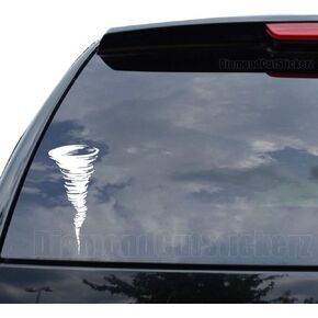 Tornado Hurricane Storm Decal Sticker Car Truck Motorcycle Window Bumper Laptop Wall Decor - Size (09 inch / 23 cm Tall) - Color (Gloss White)