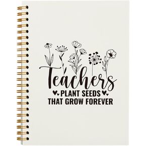 Inspirational Teacher Gifts,Office Notebook Flower Journal for Work Office School,Appreciation Gift for Teacher,Thank You Gift,Hardcover Spiral Notebook 5.5x8.3
