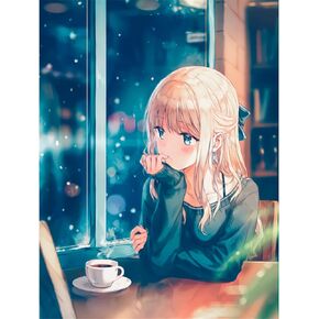 Zimal 5D DIY Diamond Painting Full Round Cartoon Japan Anime Girl Diamond Embroidery Cross Stitch Diamond Mosaic Decoration Gift 11.8 X 15.8 Inch in Kuwait