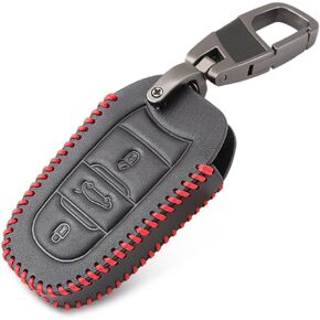 Leather Smart Remote Key Case Cover Fit For Peugeot 301 308 408 508 2008 3085 3008 307 206 Citroen C4L/DS6/C6/DS5 Protector Keychain