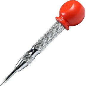 Rok Hardware 5-1/8" Automatic Spring Loaded Steel Center Hole Punch Tool for Metal, Wood, and Plastic ROKCPUNCH