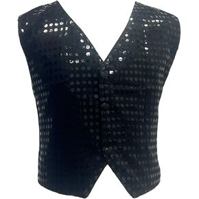 Kids Boys Girls Shiny Sequins Vest Shirt Jazz Hip-hop Dance Jacket Waistcoat Stage Performance Costume Accessory
