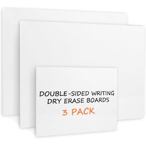 Small White Board Dry Erase, 2 PCS 9"x12" Small Dry Erase Board & 1 PCS 5"x7" Mini Whiteboard, Double-Sided Small Whiteboard Dry Erase, Portable Mini Dry Erase Board Mini Whiteboard
