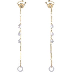 AoedeJ Anti-lost Holder Earrings for AirPods 14K Gold Plated Dangle Earring Wireless Earphone Holder Strap Compatible with AirPods Pro 1 & 2 (Ear Cuff-1)