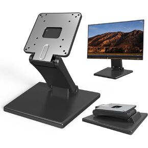 LCD Monitor Stand Foldable Vesa Stand 75x75mm/100 * 100mm Lay Flat Monitor Stand Black Vesa Adapter for LCD/PC Touch Screen Single Monitor Mount