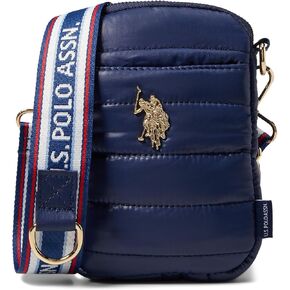 U.S POLO ASSN. Quilted Nylon Cell Phone Crossbody, Navy