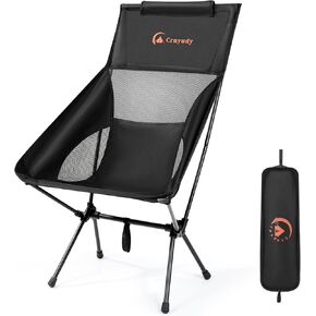 Folding High Back Camping Chair for Outside,Portable Camp Chair for Adults, Lightweight Compact with Carry Bag, for Hiking Lawn Picnic&Fishing (Light Gray)