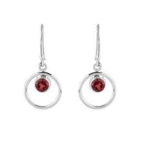 Solid 925 Sterling Silver Earrings, Natural Garnet Gemstones Earrings for Women, Dangle, January Birthstones, Bohemian Handmade Elegant Statement Jewelry, Wedding, Christmas Gifts