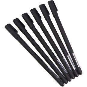 Classical Design 0.38mm Gel Pens Black Gel Ink Pens for Writing Pack of 6 PCS