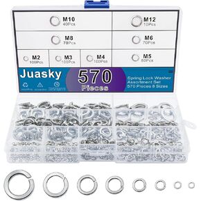 مجموعة 570 قطعة 304 من الفولاذ المقاوم للصدأ بقفل زنبركي، 8 مقاسات - M2 M3 M4 M5 M6 M8 M10 M12 in Kuwait