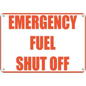 Aluminum Horizontal Metal Sign Multiple Sizes Emergency Fuel Shut off Hazard White With Border Weatherproof Street Signage 10x7Inches in Kuwait