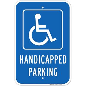 Handicap Parking Sign, Handicapped Sign, 12x18 Inches, 3M EGP Reflective .063 Aluminum, Fade Resistant, Made in USA by Sigo Signs