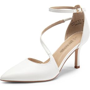 DREAM PAIRS Women's High Heels Strappy Pumps Closed Pointed Toe Stiletto Ankle Strap Party Dress Shoes