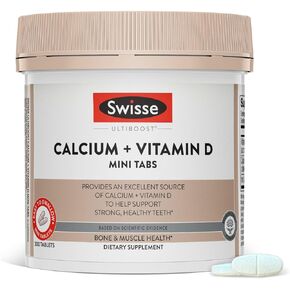 Swisse Calcium with Vitamin D | 830mg Calcium Citrate with Vitamin D3 | Calcium Supplement for Women & Men | Bone Strength Support | Calcio | 300 Tablets | 2-Month Supply