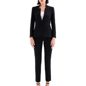 Marycrafts Women's Professional Stand Up Collar Blazer Pant Suit Set Pant Suits