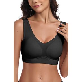 Vertvie Women Comfort Seamless Bras Wireless Push Up Pullover T-Shirt Bras Full Coverage Bralettes Thin Soft Everyday Bra