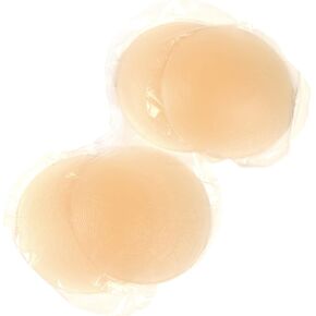 Reusable Invisible Hypoallergenic Adhesive Pink Silicone Nipple Covers for modest coverage under clothing (2 Pairs Round)