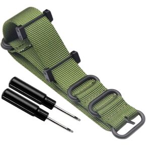 Octane Bands Zulu Strap for Suunto Core - 24mm 5 Ring Nylon Band - Includes Lugs Adapter & Screw Tool