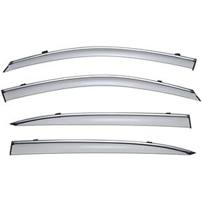 WellVisors Window Visors Wind Deflectors Compatible With Honda 2013-2017 Accord Sedan 4 Door With Chrome Trim Rain Guards 3-847HD018