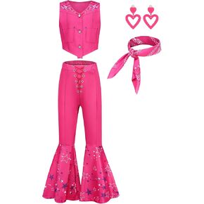 Girls Pink Costume Dress Cosplay Costumes for Girls Birthday Party Costumes with Accessories 4-11years