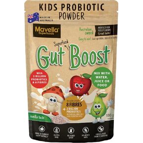 Kids Probiotic Powder Gut Boost – Daily Digestive & Immune Support with Fiber for Children Toddlers, Vanilla Flavored Fiber Supplement, Easy Mix for Constipation & Gut Health 3.52oz (100g)