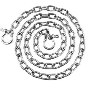 US STAINLESS Stainless Steel 316 Anchor Chain 1/4" (6.3mm) by 6' with shackles