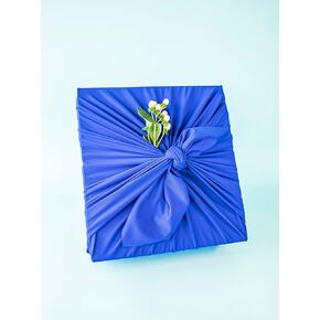 SHIKIWRAP Reusable Furoshiki Cloth Gift Wrap, 28" Square Sheet for Medium to Larger Gifts, Sustainable Living and Special Occasions (Vintage Christmas Shapes/Snow)