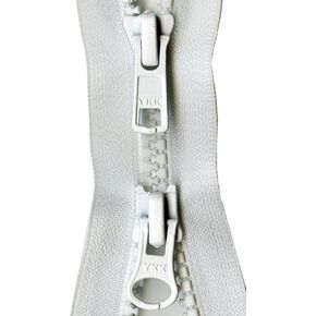YKK Vislon 2-Way Separating Zipper, 36", White