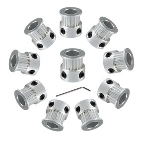 GT2 Idler Pulley 20 Toothless Bore 5mm Width 6mm 20T GT2 Idler 5mm Bore for 3D Printer 6mm Width GT2 Timing Belt.(10pcs)