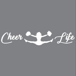 Cheer Life Cheerleading Pom Poms X Jump Vinyl Decal Sticker Car Window Bumper Die Cut 6-Inches Premium Quality UV Resistant Cheer Leader Jump in The Air (6-Inches, Black) JMM00293BLK6