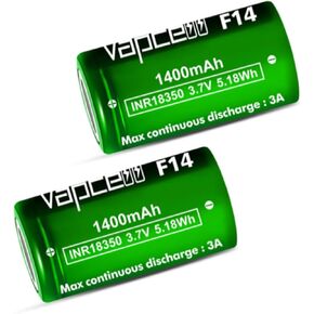 IMR 18350 1400mAh 3A Flat top Rechargeable Battery (Pack of 2)