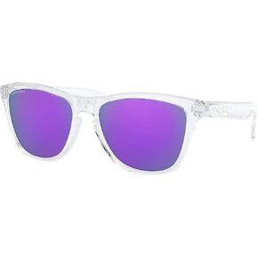 Oakley Frogskins Sunglasses Polished Clear with Prizm Violet Lens + Sticker