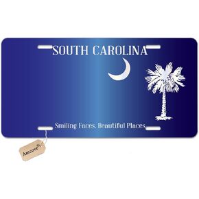 License Plate South Carolina State Decorative Car Front License Plate,Vanity Tag,Metal Car Plate,Aluminum Novelty License Plate for Men/Women/Boy/Girls Car,6 X 12 Inch