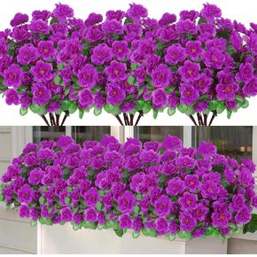 Dremisland 6 Bundles Artificial Outdoor Flowers Fake Silk Camellia Flowers Outdoor UV Resistant Garden Plants Bush Faux Flowers Home Decor Garden Patio Balcony Vase Table Decor (6, Red)