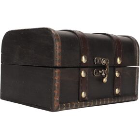 HEEPDD Vintage Wood Box, Decorative Wood Storage Trunk Card Box Desktop Storage Boxes for Jewelry Tarot Cards Gifts Home Decoration