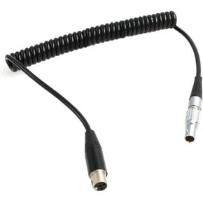 Eonvic Tvlogic Power Cable for Arri RED Epic HD-SDI 4pin Mini XLR to 0B 2 pin Connector (Right Angle)