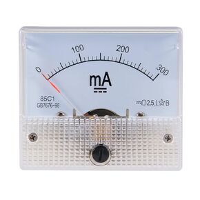 uxcell Analog Current Panel Meter DC 0-300mA 85C1 Ammeter 64x57x56mm for Circuit Testing Charging Battery Ampere Tester Gauge Pack of 1