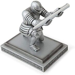 حامل أقلام PEN KIT MALL Executive Kneeling Knight - قلم فاخر بالحبر الأسود مع حبر قابل لإعادة الملء متضمن - إبداع PKM (فضي)