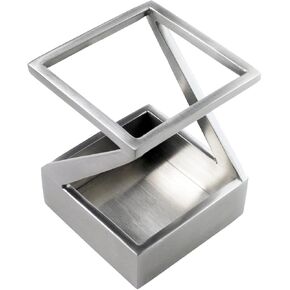 Modern Art Pen and Pencil Holder St203 Stainless Steel Silver color Patented High-end Deck Accessory Desktop Pen Case Cup Tray Stand Office Organizer Christmas Valentines Gift.
