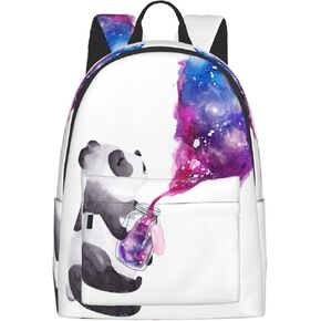 16 inch backpack Panda Bottle Galaxy Laptop Backpack Full Print School Bookbag Shoulder Bag for Travel Daypack