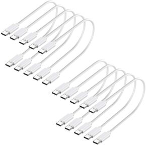 weishan 10-Pack USB C Charger Cable,1ft Bulk Short Cables, Multipack 60W Fast Charge USB-C to Type C Charging Cords, Black
