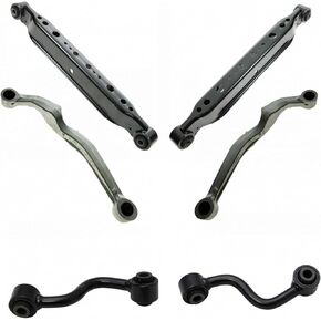 TRQ 6 Piece Suspension Kit Control Arms Trailing Arms Sway Bar End Links Compatible with 2008-2013 Nissan Rogue