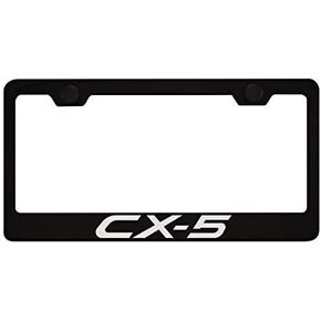 CX-5 Black Car License Plate Frame Cover Holder with Caps Screws Rust Free Stainless Steel for Mazda CX5 (2)