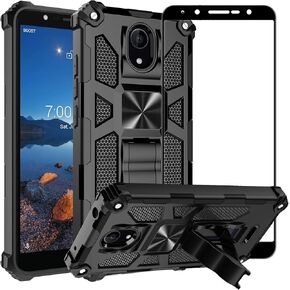 Ailiber Compatible with Wiko Ride 2 Case, Wiko U520AS Case with Screen Protector Tempered Glass, for Magnetic Car Mount, Kickstand Holder, Rugged Shockproof Full Coverage Cover for Wiko Ride 2-Red