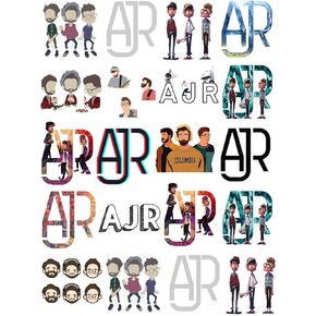 20 Pcs Value Pack AJR Decal Sticker Waterproof Vinyl Aesthetic SUV Truck Colorful Laptop Bike Bumper Car Luggage Skateboard Water Bottle Guitar Windows Bumper Tumbler in Kuwait